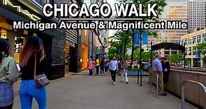Chicago Downtown Michigan Avenue & Magnificent Mile Shops | 5k 60 | City Sounds