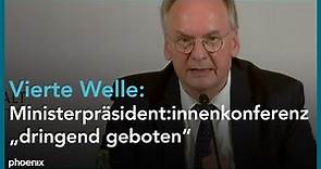 Corona: Reiner Haseloff (CDU, Ministerpräsident Sachsen-Anhalt) nach Kabinettssitzung am 09.11.21