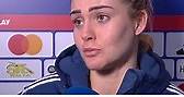 Ellie Carpenter does post-match inteview in French