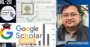 How to create Google Scholar Profile/ID? | Step-by-Step | eSupport for Research |2022|Dr. Akash Bhoi