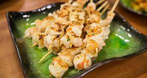 Yakitori steak, yuzu shrimp, shishito peppers: Party foods on a stick