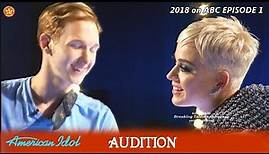 Benjamin Glaze Gets a Kiss From Katy but gets a No "Level" Audition American Idol 2018 Episode 1