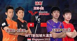 黃鎮廷/杜凱琹 vs 王楚欽/孫穎莎 | 差一點就能跨過中國的高牆 | 混雙4強 | 2022 WTT新加坡大滿貫 | 精華 Highlights