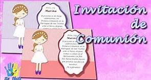 Como hacer invitaciones para PRIMERA COMUNIÓN GRATIScon Word. Communion invitation