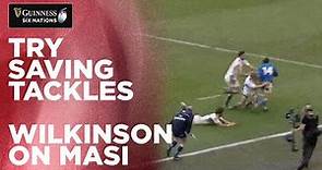 Jonny Wilkinson makes HUGE TACKLE to stop Italy scoring in the corner