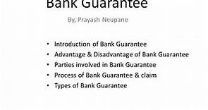 Bank Guarantee (Full Video); Introduction, Parties, Process & Types
