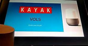 Kayak démonstration de la recherche de vols sur google home