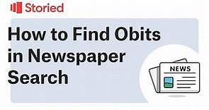 Tip Finding Obits in the Newspaper