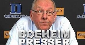 Syracuse's Jim Boeheim Speaks After Ejection At Duke