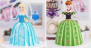 DISNEY FROZEN CAKES ❄️ ELSA & ANNA Doll Cakes