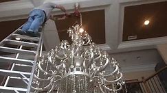 How to install a big large heavy chandelier part 6