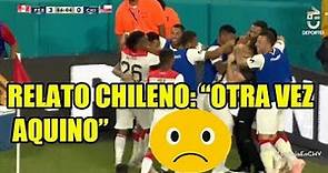 Relator chileno triste ante segundo gol de Aquino Perú 3 - 0 Chile