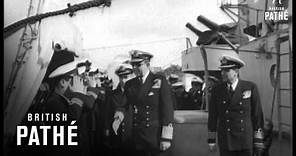 King Paul Of Greece Visits Athens Dockyard (1948)