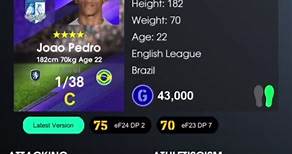 เพชรดิบ อัจฉริยะ 🧠💎João Pedro Junqueira de Jesus หรือที่รู้จักในชื่อ João Pedro เป็นนักฟุตบอลอาชีพชาวบราซิลที่เล่นเป็นกองหน้าให้กับสโมสรในพรีเมียร์ลีก Brighton & Hove Albion และทีมชาติบราซิล##PESMobile##เพจตองอู##taungoo##eFootball2024##โหดสาสสส