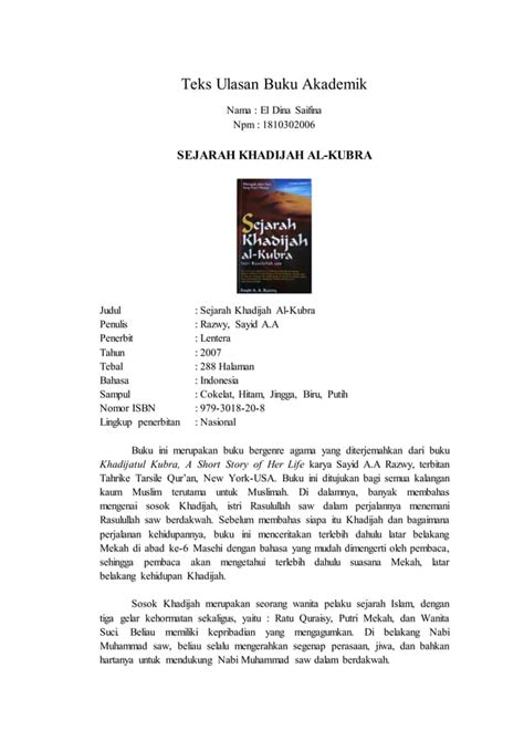 Teks Ulasan Buku Bahasa Indonesia