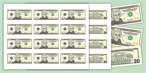 $20 Bill Printable