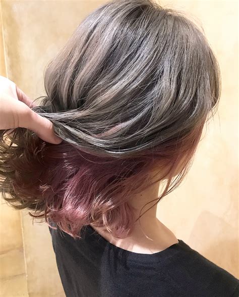 紫のシェールが綺麗なヘアスタイル