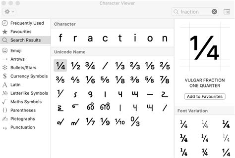 1 2 fraction symbol in excel