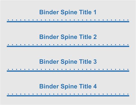 1 Inch Binder Spine Template