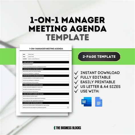 1 To 1 Meeting With Manager Template