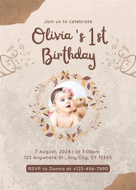 1 Year Birthday Invitation Templates