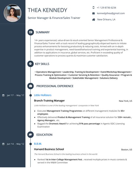 1 pager resume sample