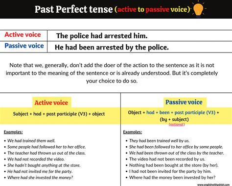 10 examples of active and passive voice in past perfect tense