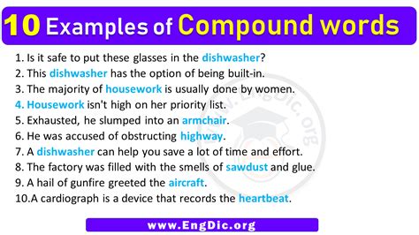 10 examples of compound words in a sentence