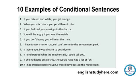 10 examples of conditional sentences with answers pdf