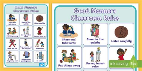 10 examples of good manners and right conduct in school
