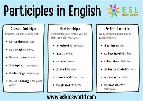 10 examples of perfect participle sentences with answers