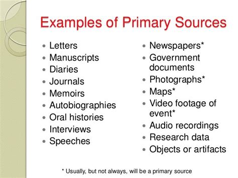 10 examples of sources of history