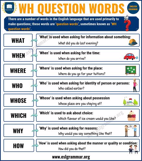 10 examples of wh questions