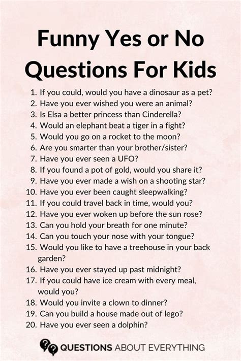 10 examples of yes or no questions funny for students