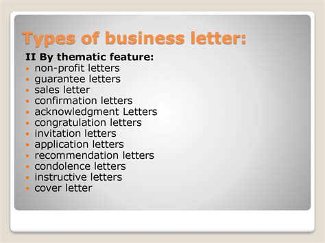 10 types of business letter with examples ppt