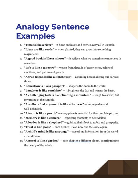 100 examples of analogy