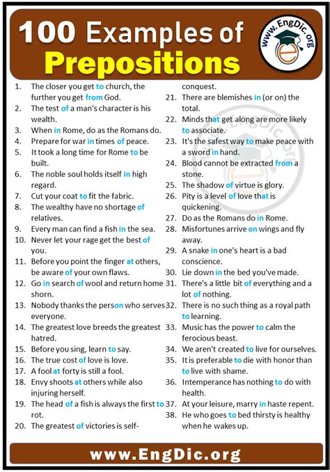 100 examples of preposition sentences with answers pdf