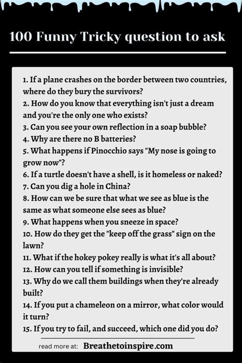 100 funny tricky questions with answers pdf