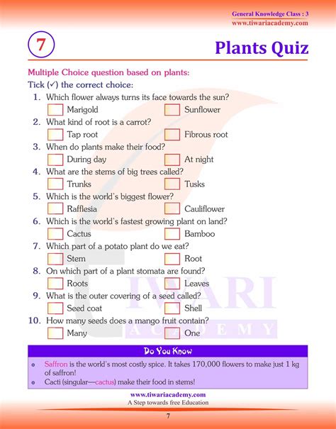100 gk questions for class 3 in english with answers pdf