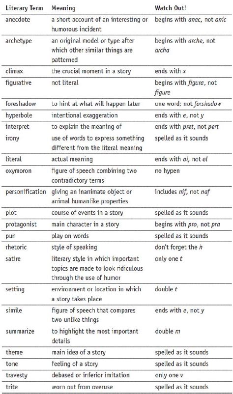 100 literary terms with meaning and examples pdf