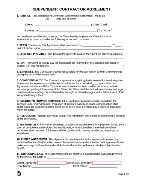1099 Contract Template