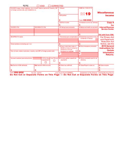 1099 Misc Printable Form