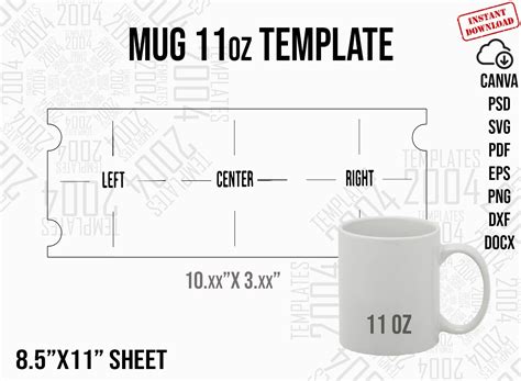 11oz Mug Template