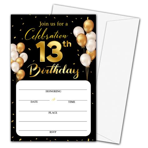 13th Birthday Party Invitations Templates Free