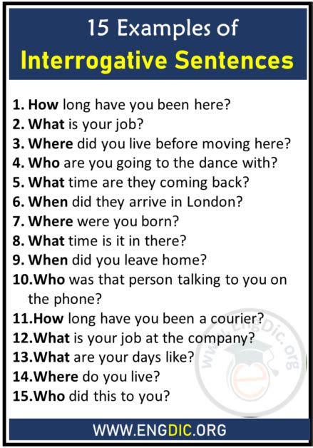 15 examples of interrogative sentences