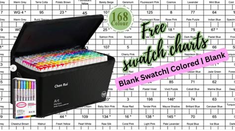 168 Alcohol Markers Color Chart