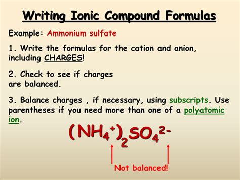 18 explain how to name and write formulas for ionic bonds