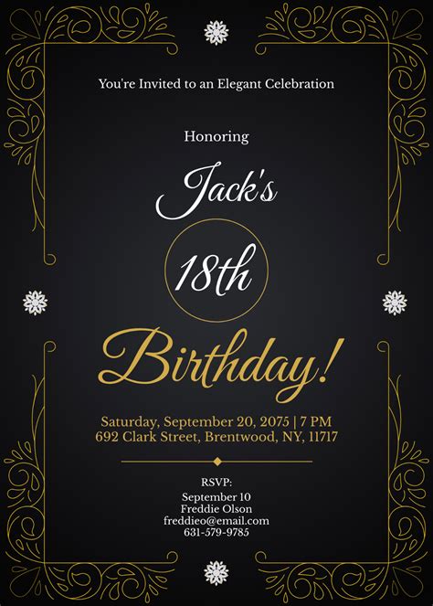 18th Invitation Templates Free