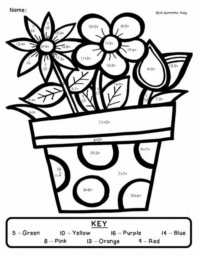 1st Grade Math Coloring Worksheets Spring Free