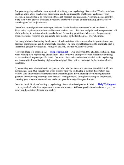 1st class psychology dissertation examples